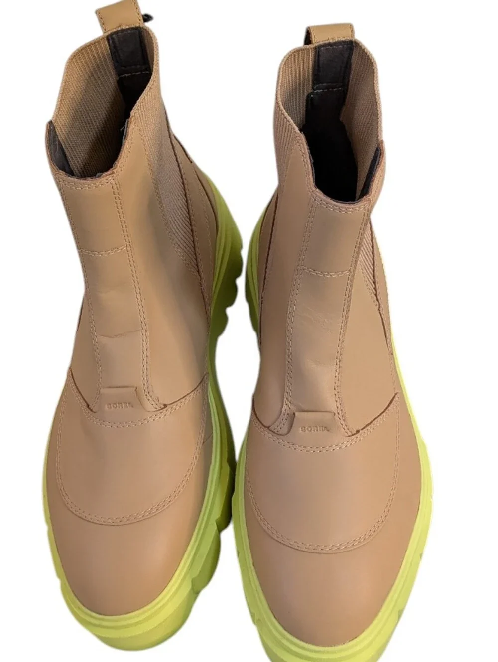 SOREL CARIBOU X Waterproof Platform Women’s Chelsea Boot | Canoe/Tippet .Size 12